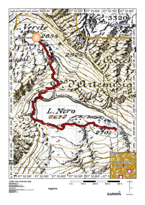 mappa cartinaLago Verde (Bocchetta di Netscio)