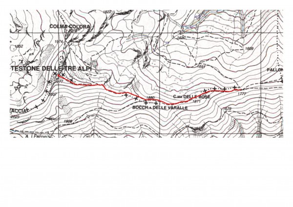mappa cartinaLa Crocetta - Testone delle Tre Alpi  