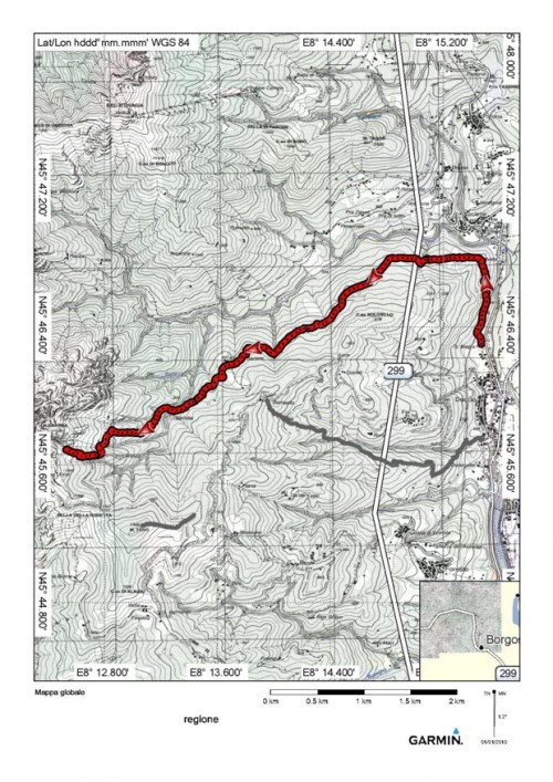mappa cartinaDoccio - itinerario 715 (Monte Luvot)